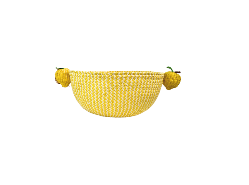 Iraca Raffia Lemon Weaved Basket