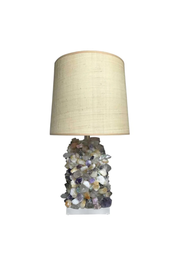 Vintage Amethyst And Rock Crystal Table Lamp