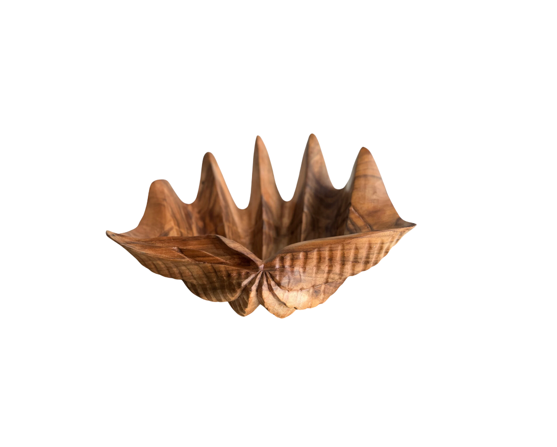 Teak Clam Shell Bowl