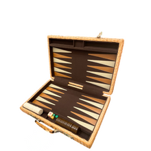 1950's Vintage Wicker Backgammon Travel Set