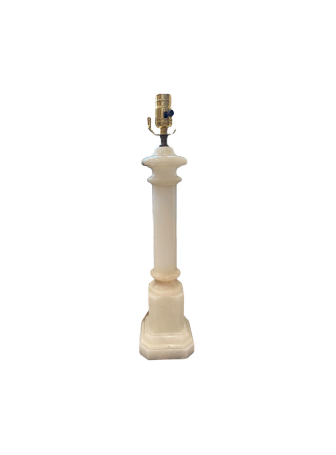 Antique White Solid Marble Column Lamp