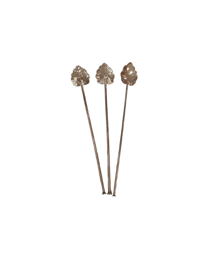 Sterling Silver Sipper Leaf Straws