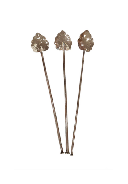 Sterling Silver Sipper Leaf Straws