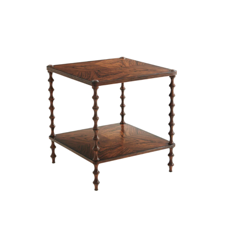 Walnut Bobbin British Colonial Side Table