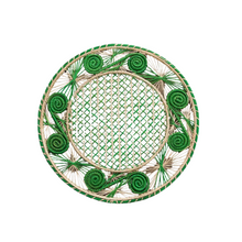 Handwoven Green Caracol Iraca and Straw Placemat