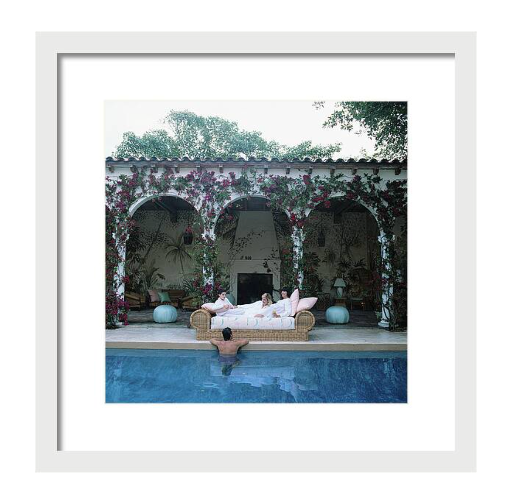 Sofa By The Pool by Slim Aarons