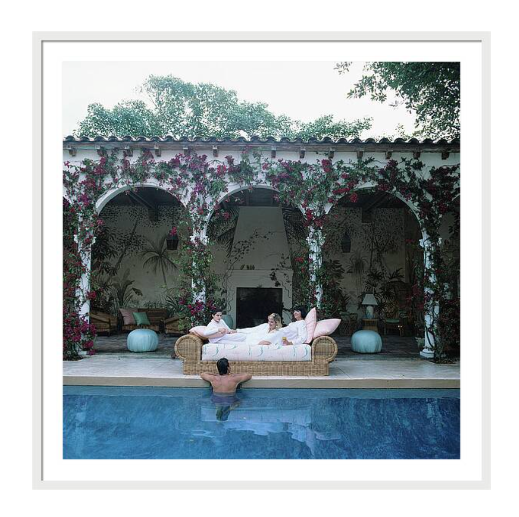 Sofa By The Pool by Slim Aarons