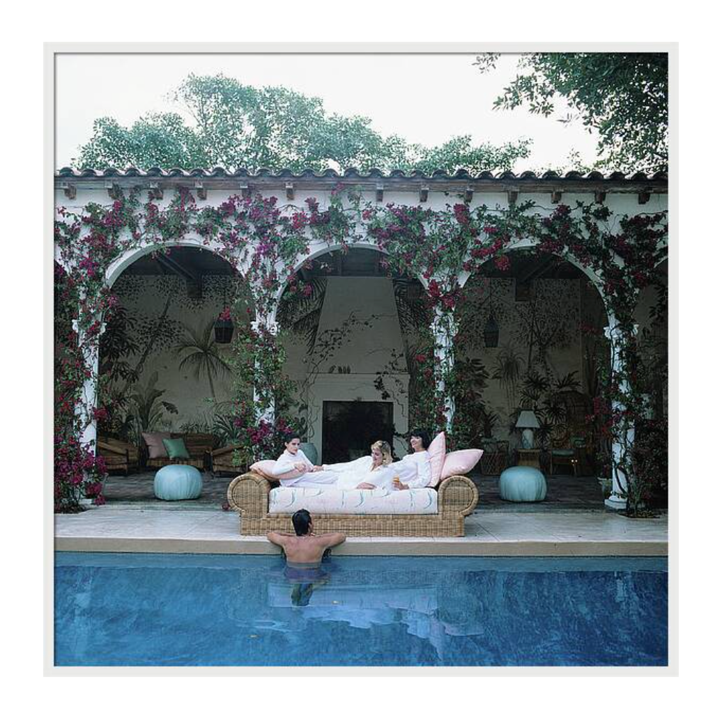 Sofa By The Pool by Slim Aarons