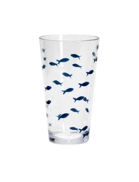 Water's Edge Blue Fish Acrylic Tumbler Drinking Glass, Set of 2