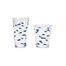 Water's Edge Blue Fish Acrylic Drinking Glass, Set of 2