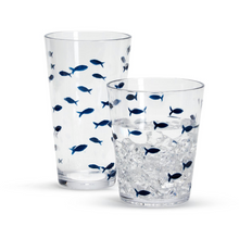 Water's Edge Blue Fish Acrylic Drinking Glass, Set of 2