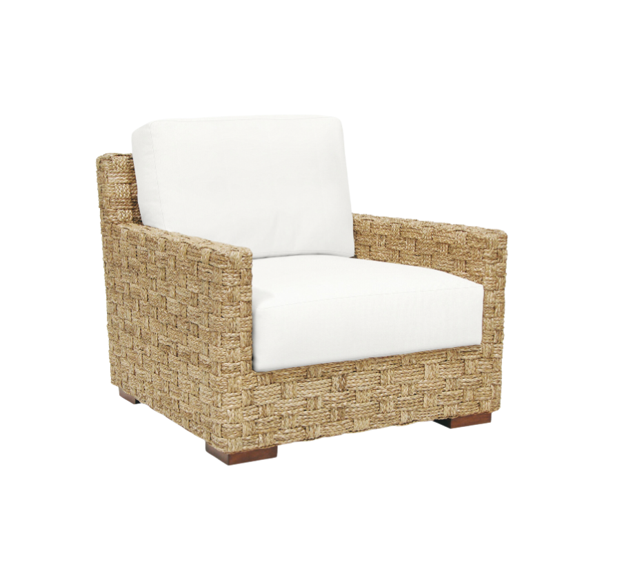 Spa Seagrass Lounge Chair with Upholstered Seat Cushions