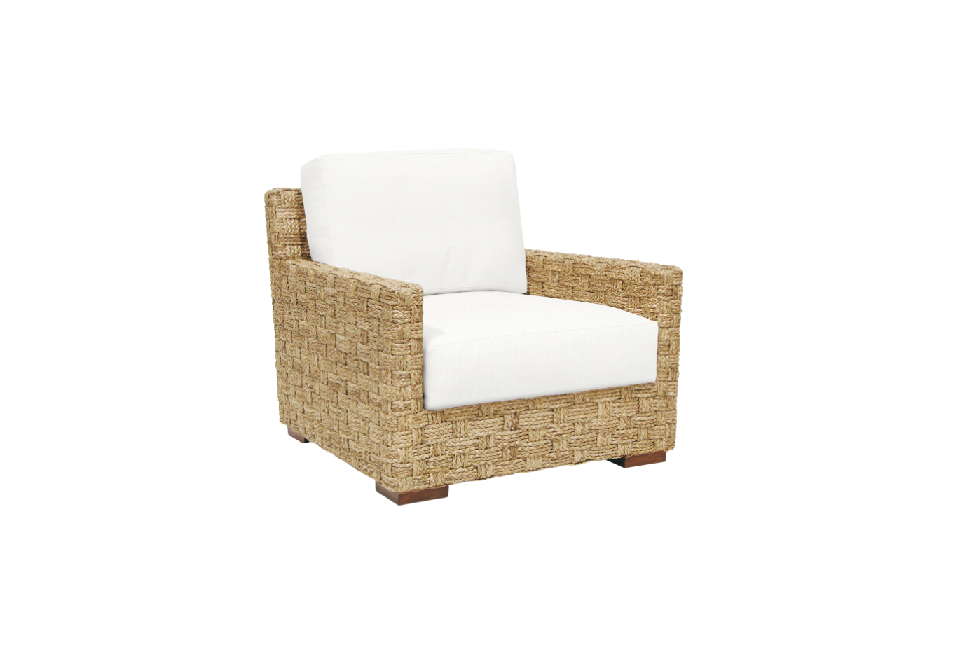 Spa Seagrass Lounge Chair with Upholstered Seat Cushions