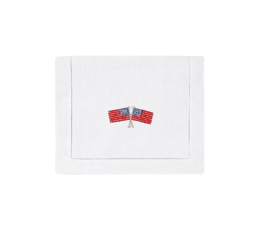 American Flag Cocktail Napkins, Set of Four