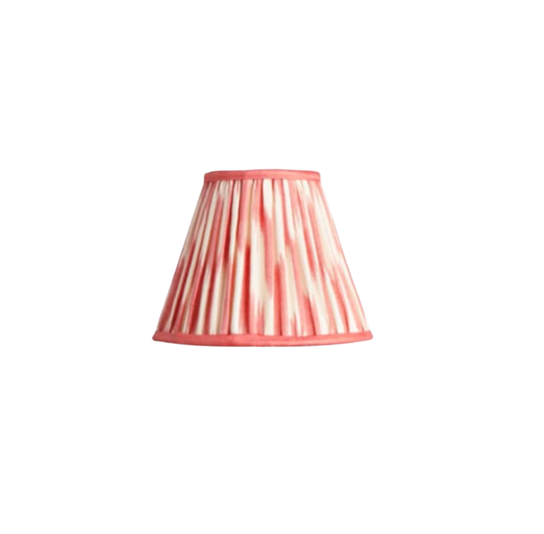 6" Empire Shade in Atlas Ikat Coral and Cream Silk for for Rechargeable Lights