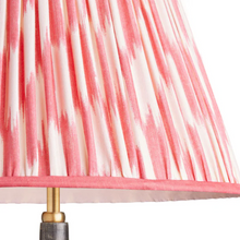 6" Empire Shade in Atlas Ikat Coral and Cream Silk for Cordless Lamps