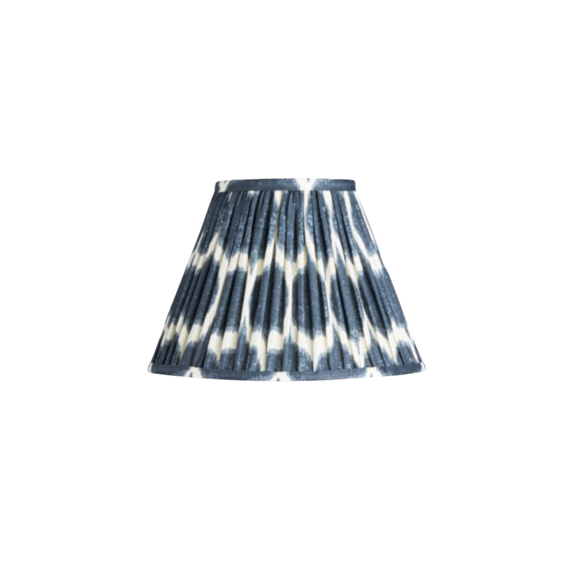 10" Empire Ikat Linen Shade, Navy Yoda for Rechargeable Lights