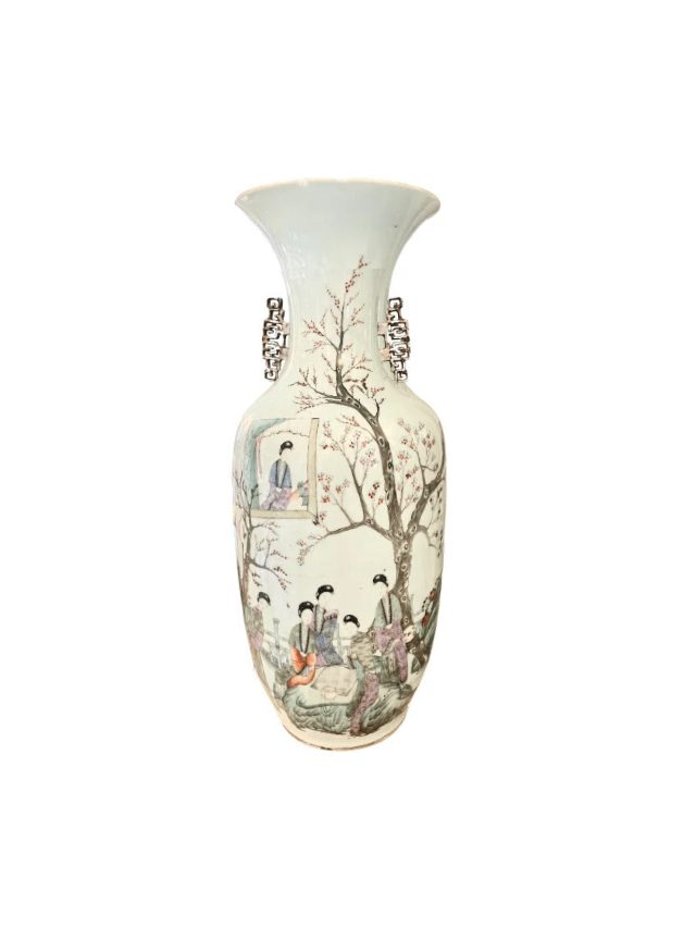 Antique Chinese Famille Rose Porcelain Baluster Vase