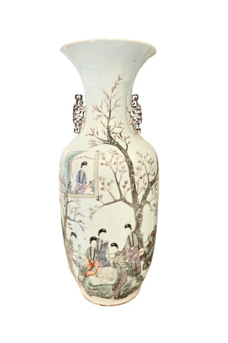 Antique Chinese Famille Rose Porcelain Baluster Vase