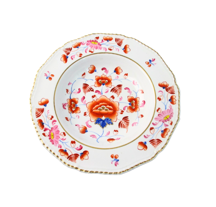 Porcelain Imari Floral Plates, Set of 12