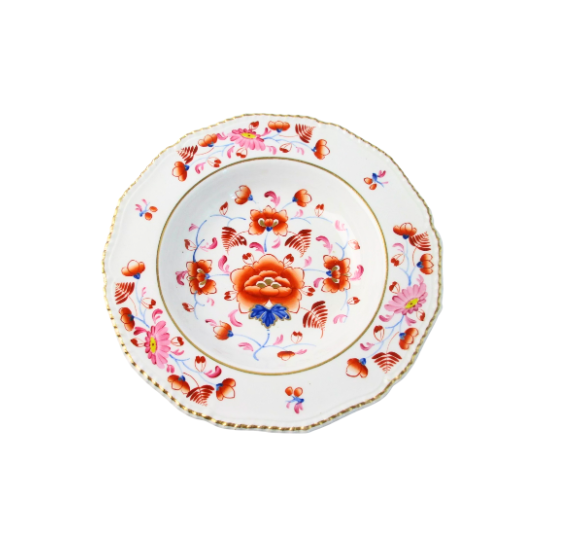 Porcelain Imari Floral Plates, Set of 12