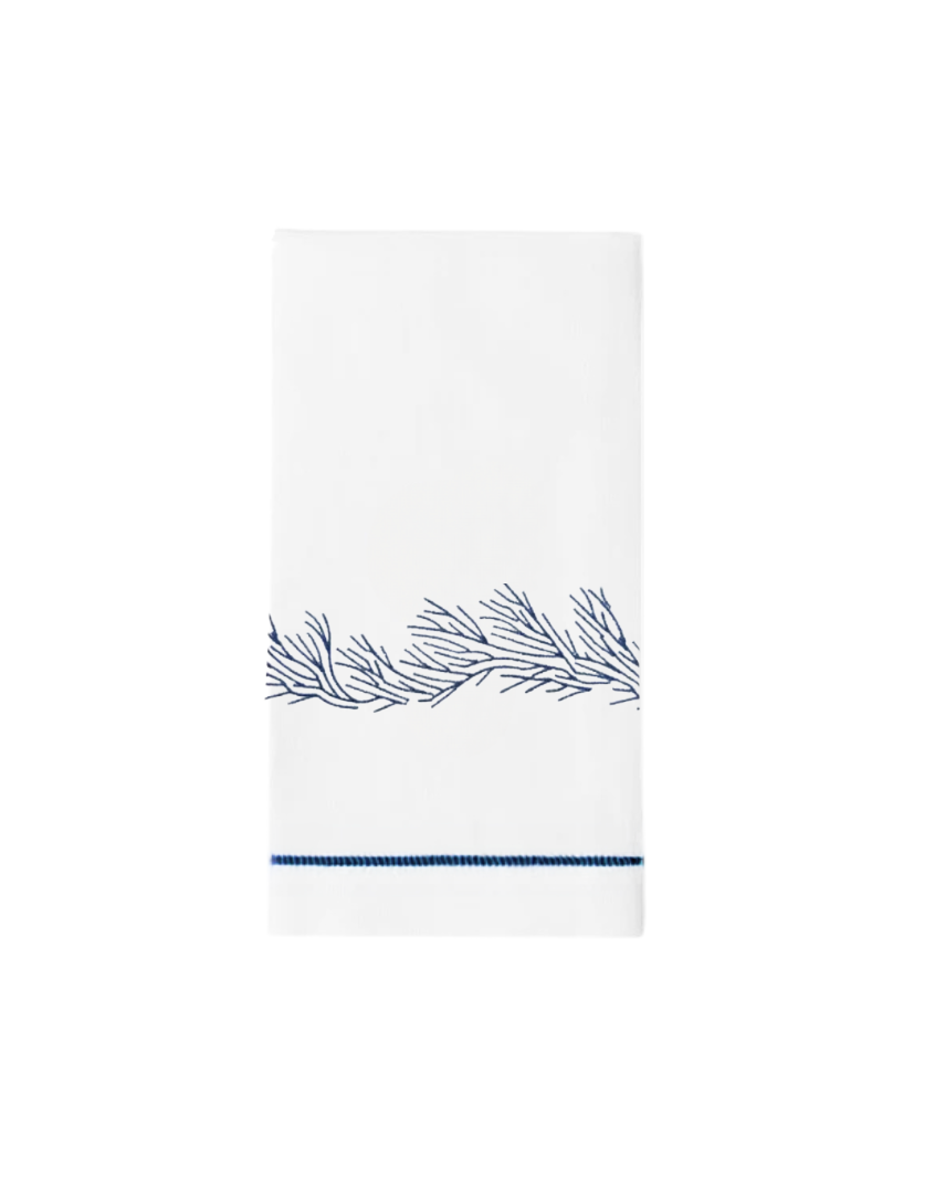 Coral Embroidered Hand Towel, Set of 4