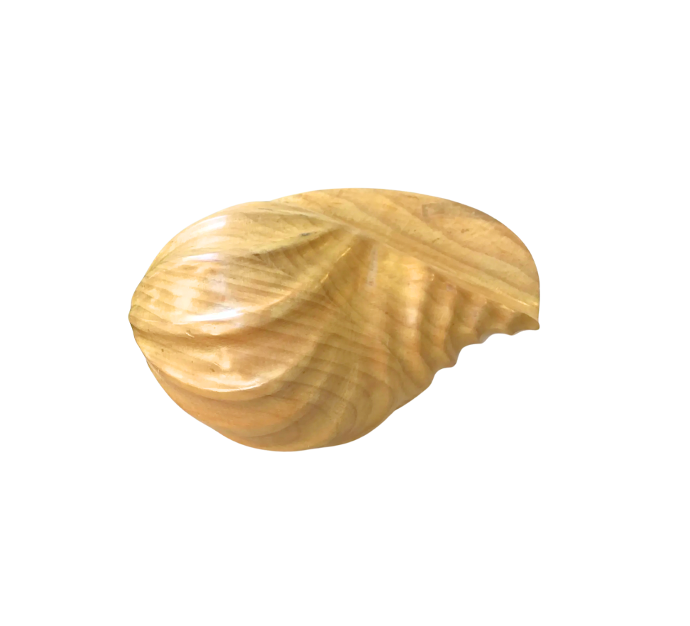 Hand Carved Large Wooden Seashell