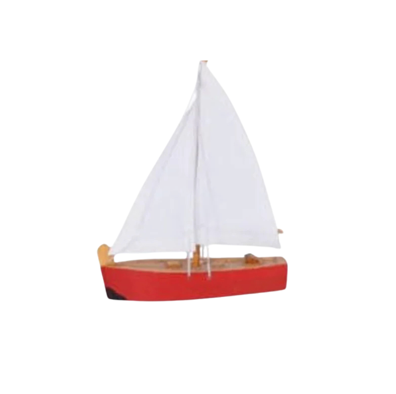 Red Wooden Sailboat Place Card Holder, Set of 4