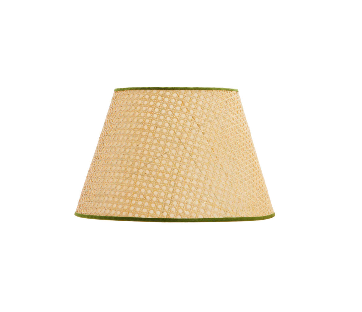 Cane Empire Lampshade with Green Trim