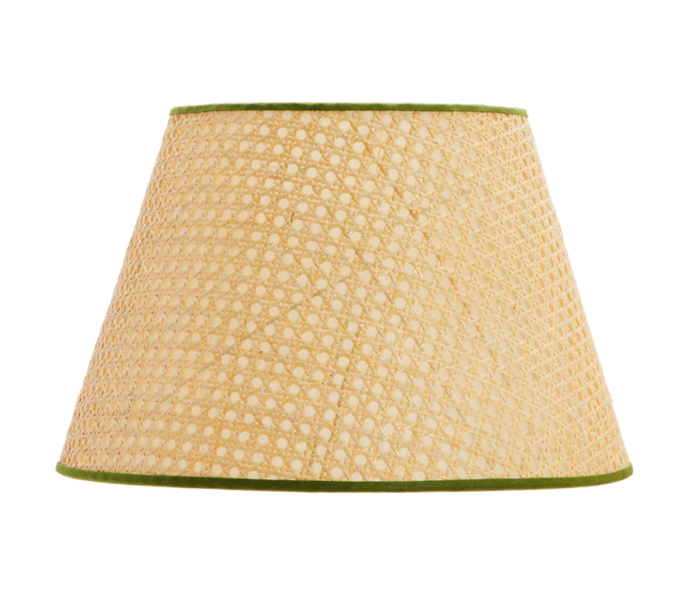 Cane Empire Lampshade with Green Trim