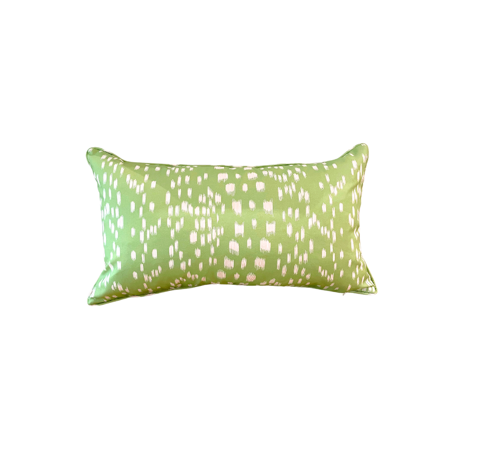 Les Touches Leaf Green Lumbar Pillow