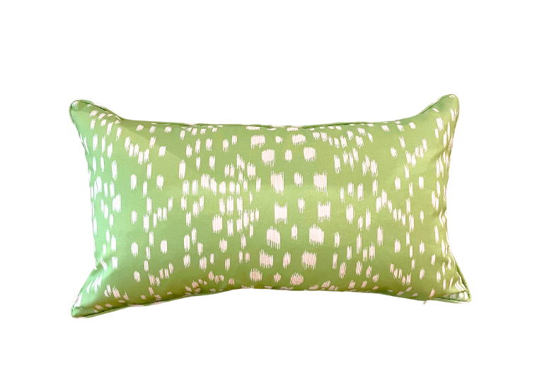 Les Touches Leaf Green Lumbar Pillow