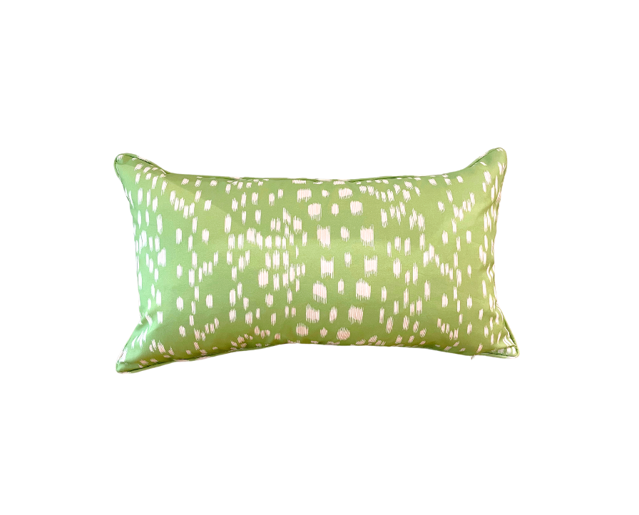 Les Touches Leaf Green Lumbar Pillow