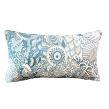 Danielle Rollins Home Aqua Carlyle Print Lumbar Pillow