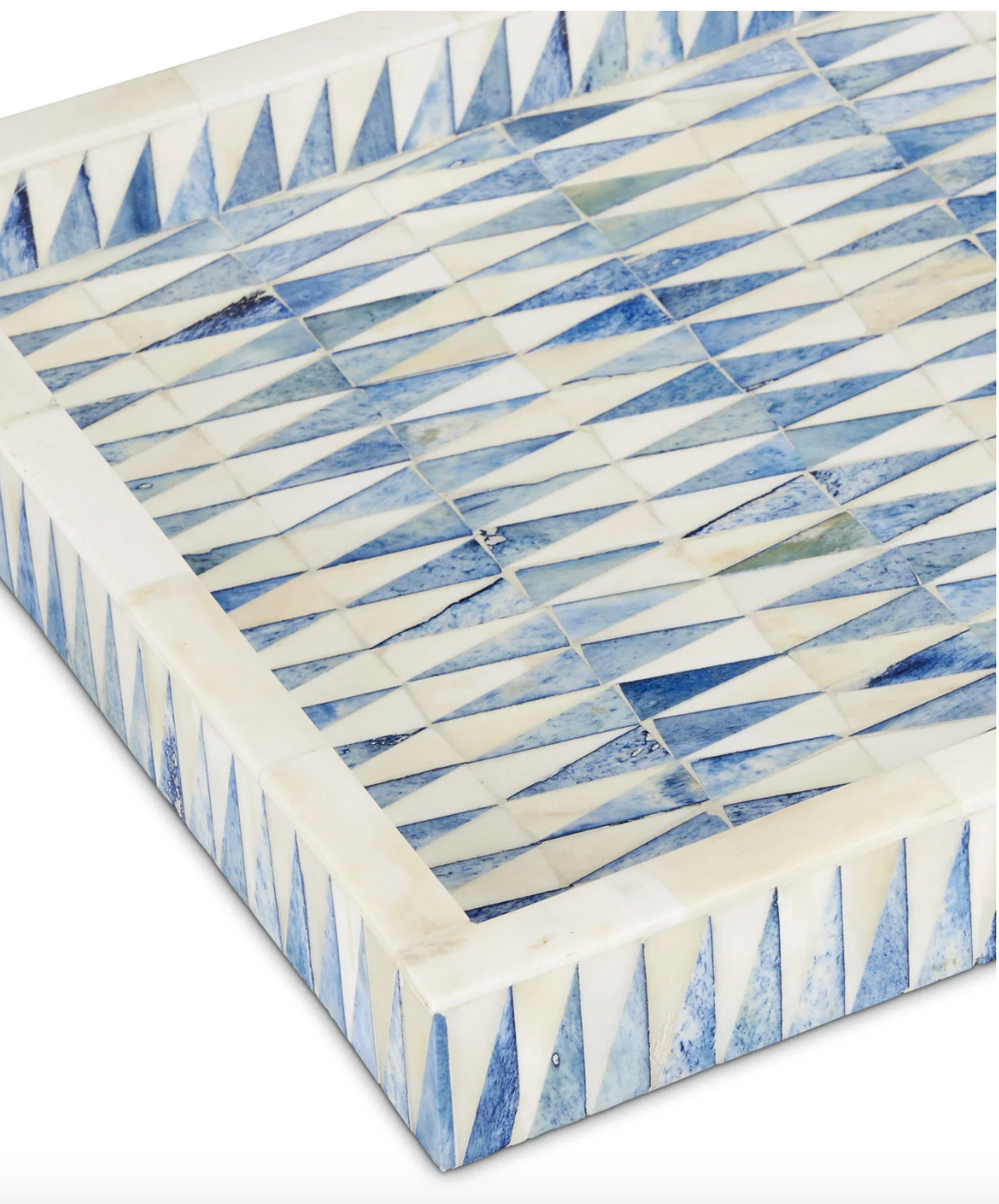 Blue and White Jagged Tray