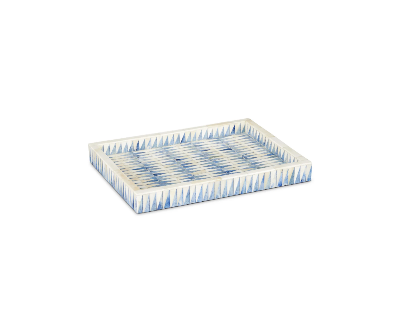 Blue and White Jagged Tray