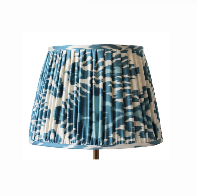 Turquoise & Blue Ikat Pleated Lamp Shade