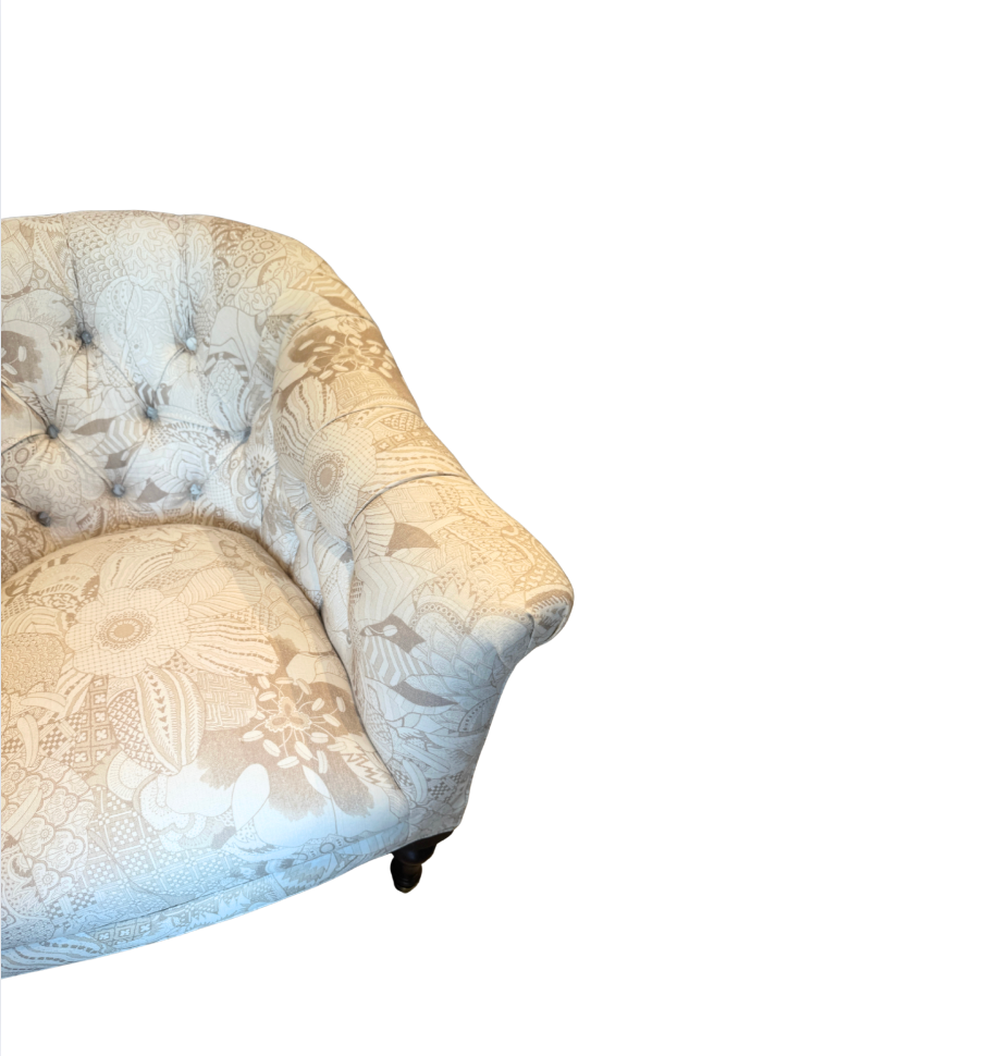 Carlyle Beige English Style Tufted Barrel-Back Chair