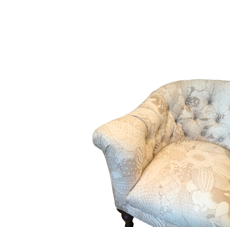 Carlyle Beige English Style Tufted Barrel-Back Chair