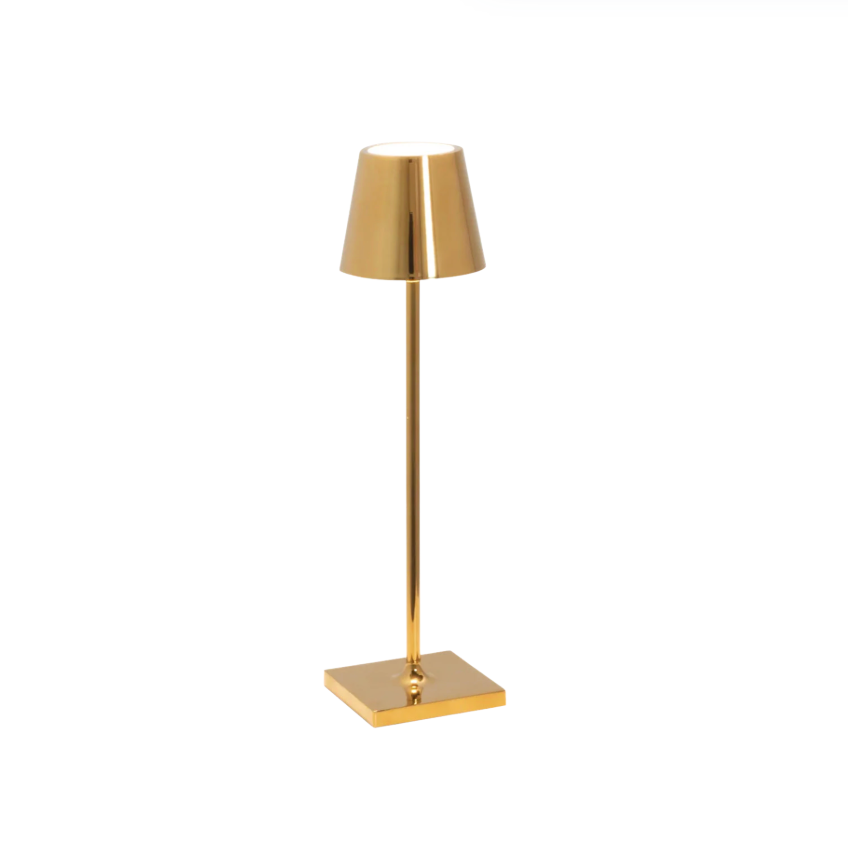 Glossy Chrome Poldina Pro Micro Rechargeable Table Lamp