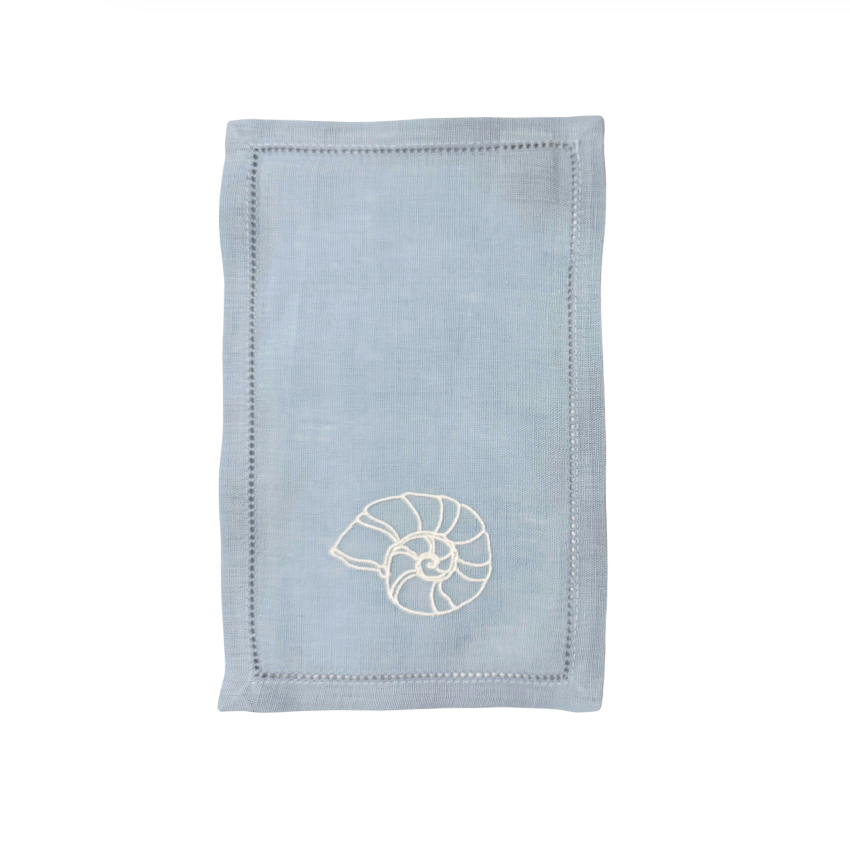 Nautilus Shell Cocktail Napkins, Set of 4