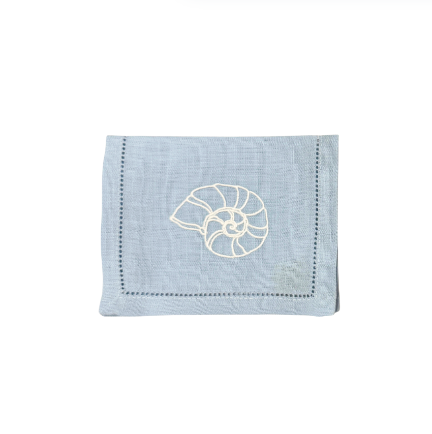 Nautilus Shell Cocktail Napkins, Set of 4