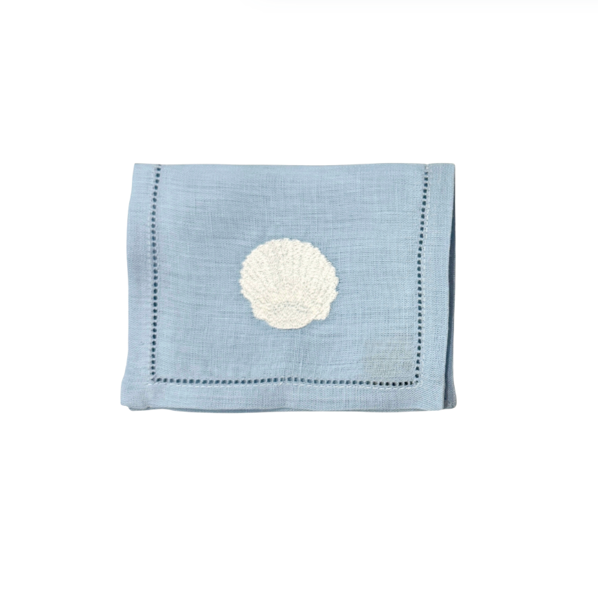 Scallop Shell Cocktail Napkins, Set of 4