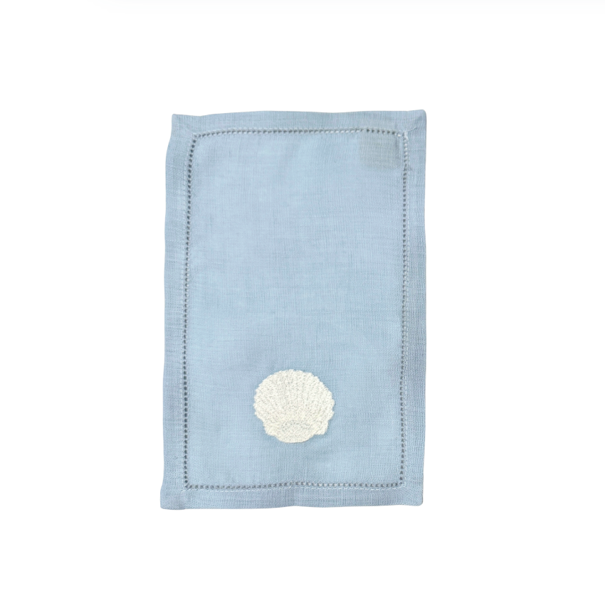 Scallop Shell Cocktail Napkins, Set of 4