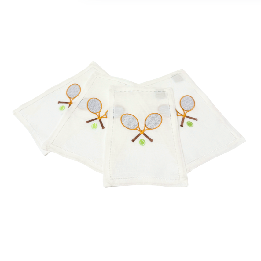 Tennis Cocktail Napkins, Set of 4