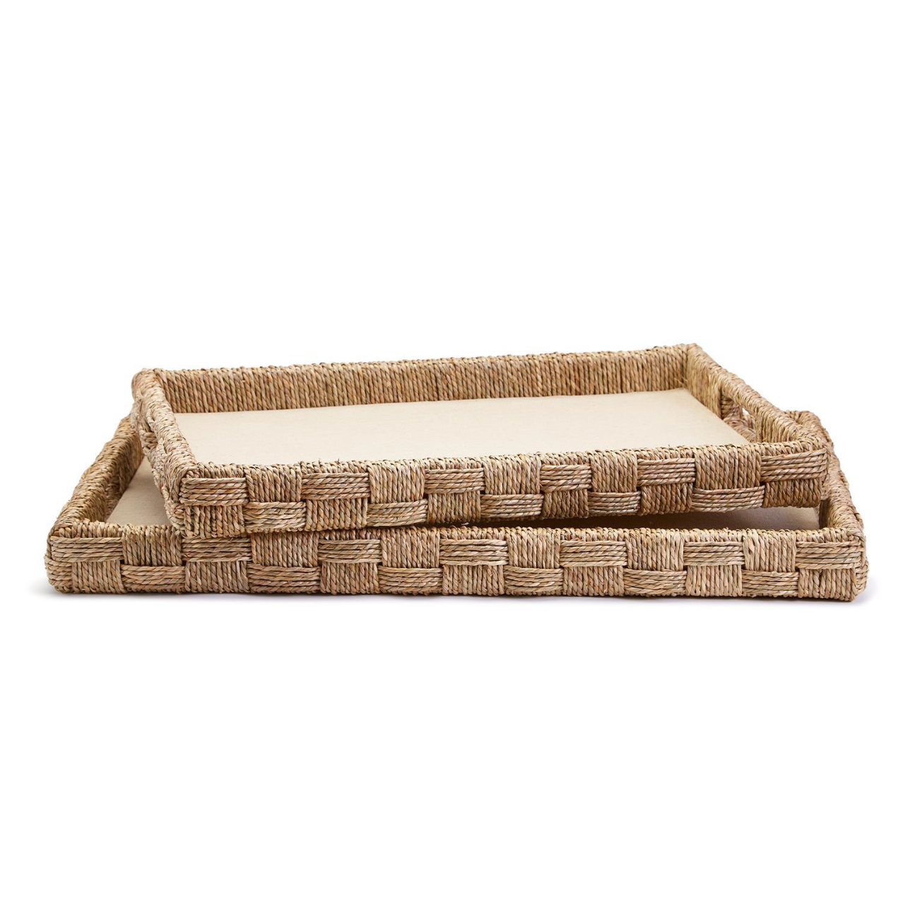 Sea Grass and Rattan Oversized Decorative Tray