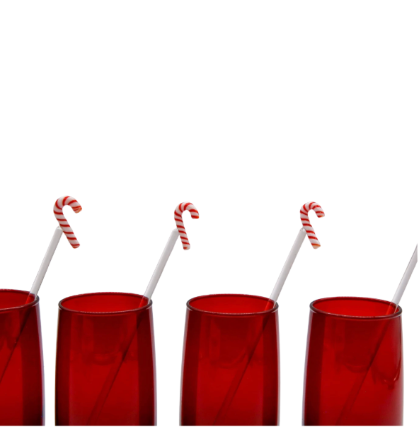 Classic Candy Cane Swizzle Sticks, Set of 4