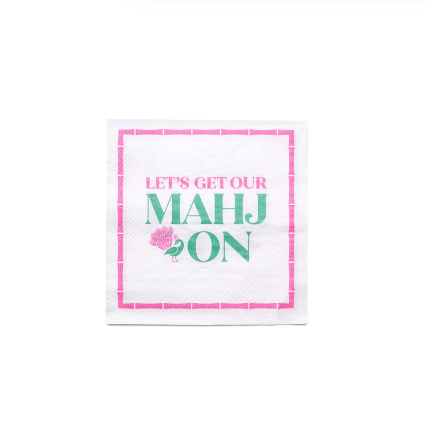 Let's Mahj On 3-Ply Paper Cocktail Napkin
