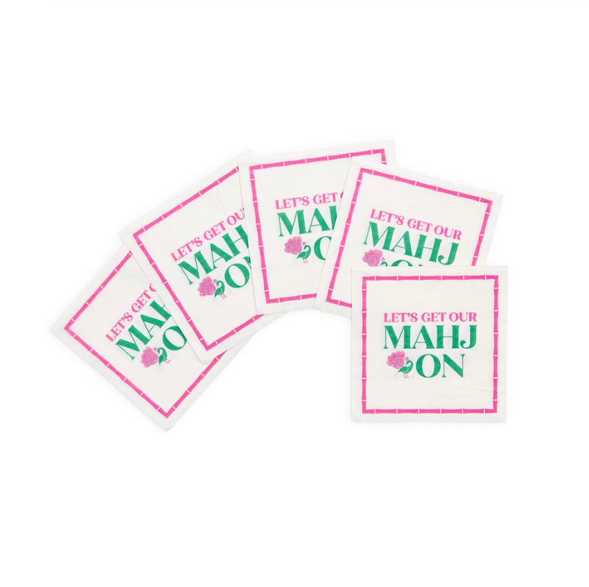 Let's Mahj On 3-Ply Paper Cocktail Napkin