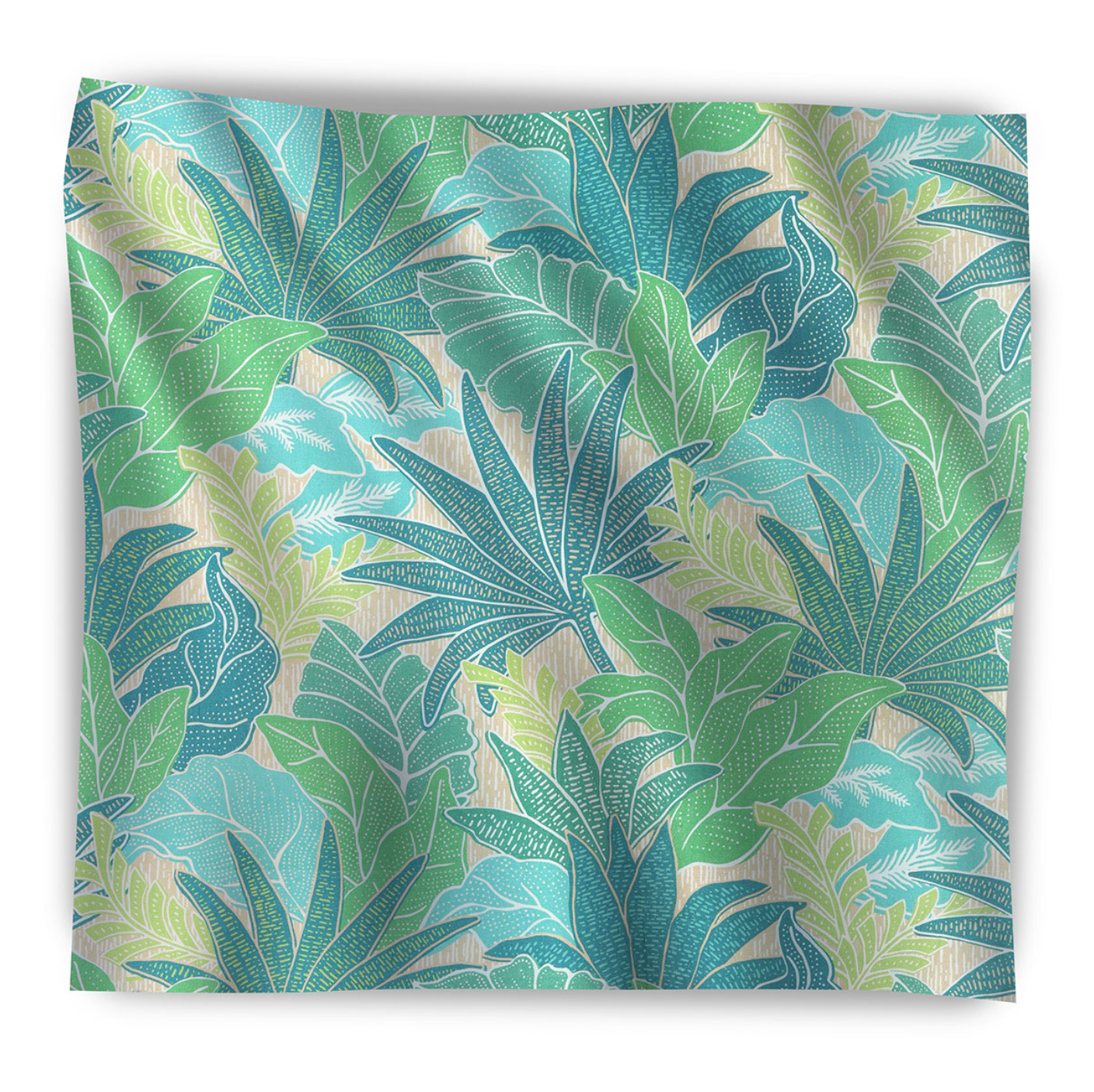 20" Tobago Leaf Pillow in Caribbean